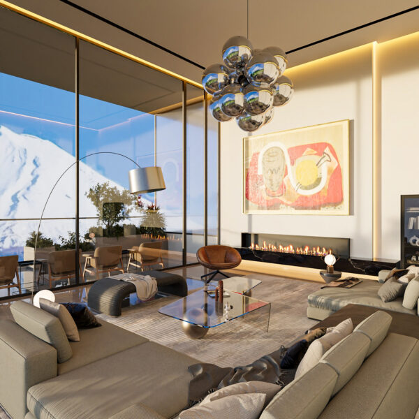 white villa living